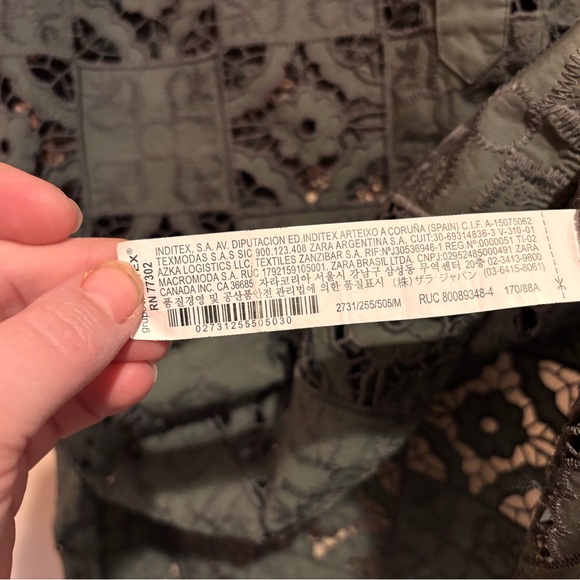 Zara Olive Green Patch Lace Men’s Dress Vest - Picture 3 of 6